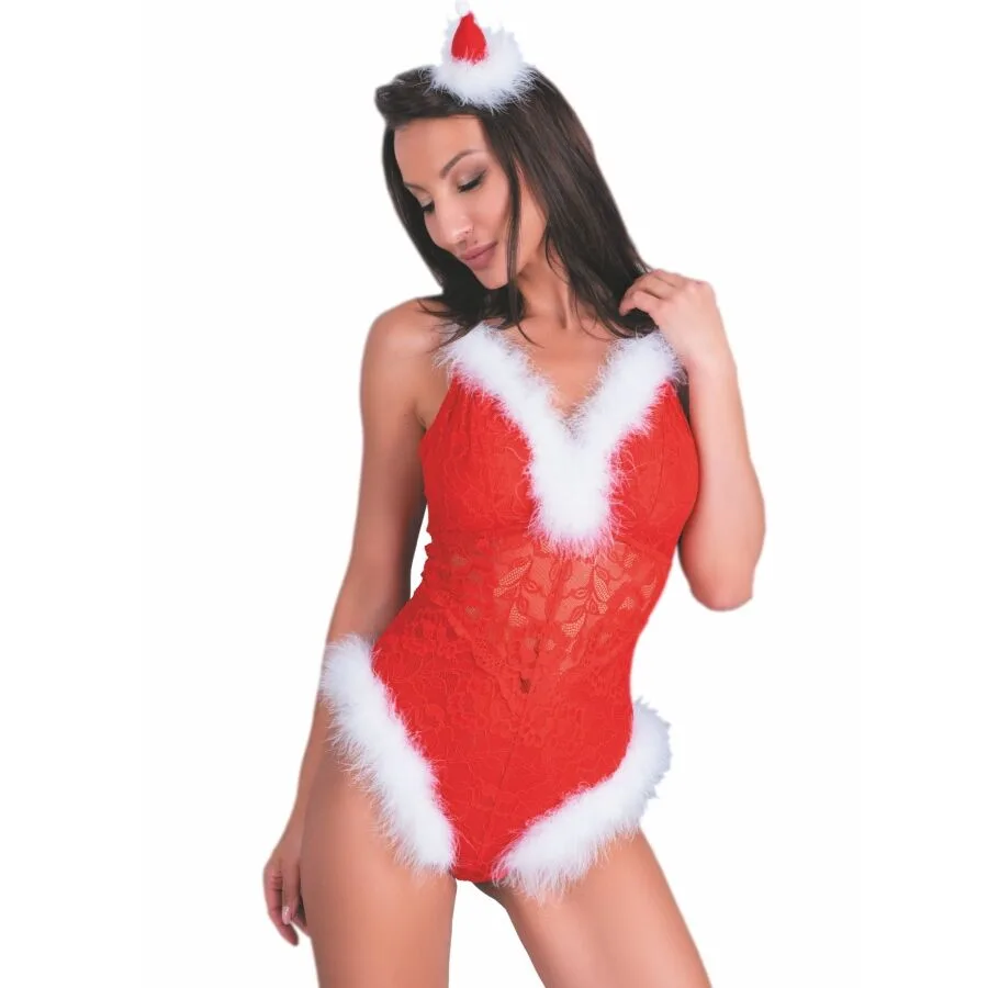 Livco Corsetti Fashion - Naughty Santa LC 90706 Christmas Bodysuit, Size: S/M