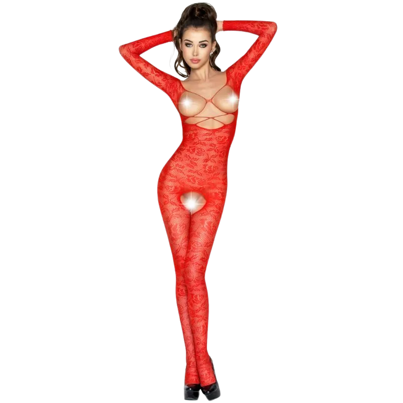 Passion BS031 Röd Bodystocking – One Size Fits Most