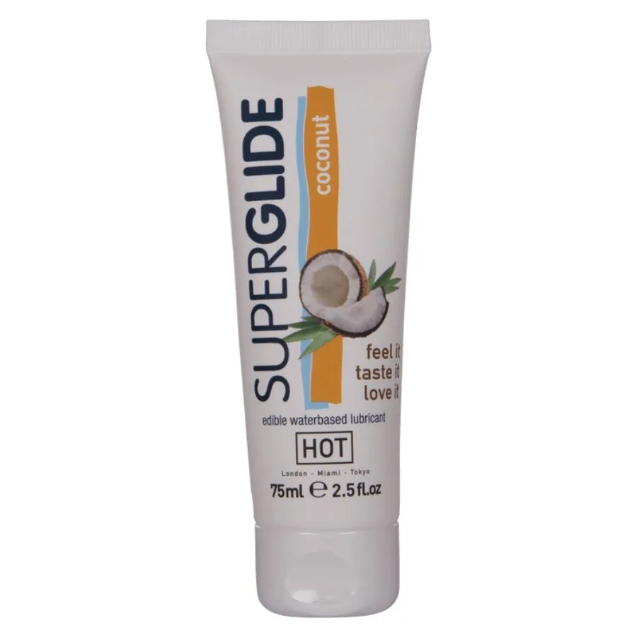 Hot - Superglide Edible Water-Based Lubricant with Coconut Flavour 75 ml