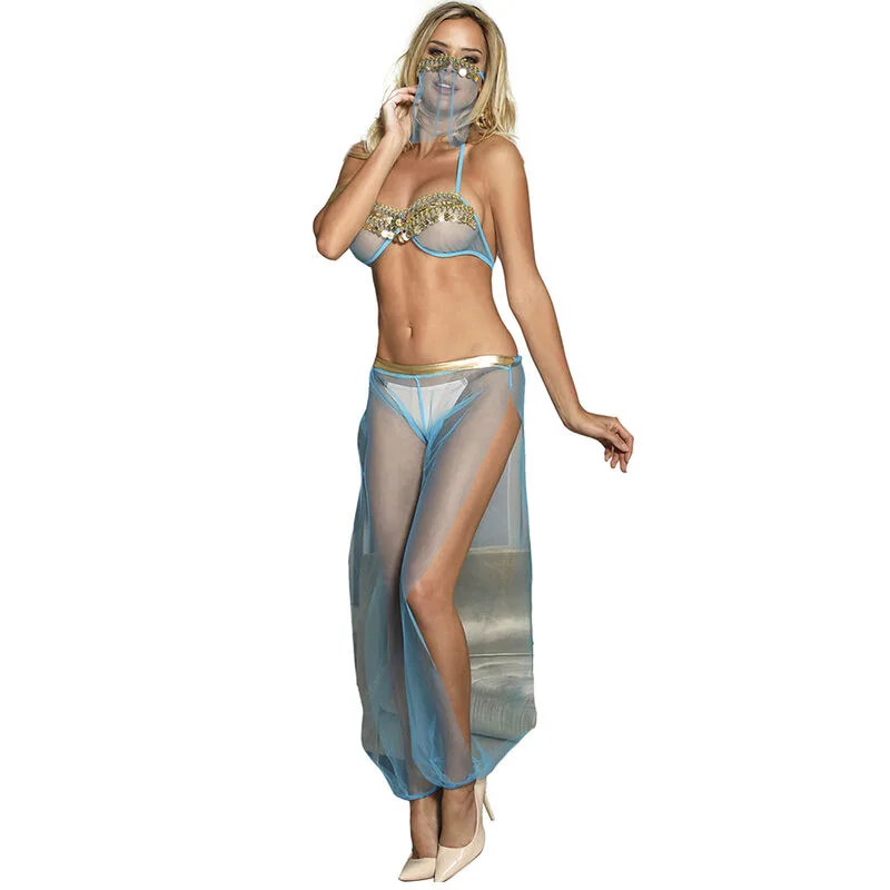 Subblime - India Style Blue Lingerie Set, Size: L/XL