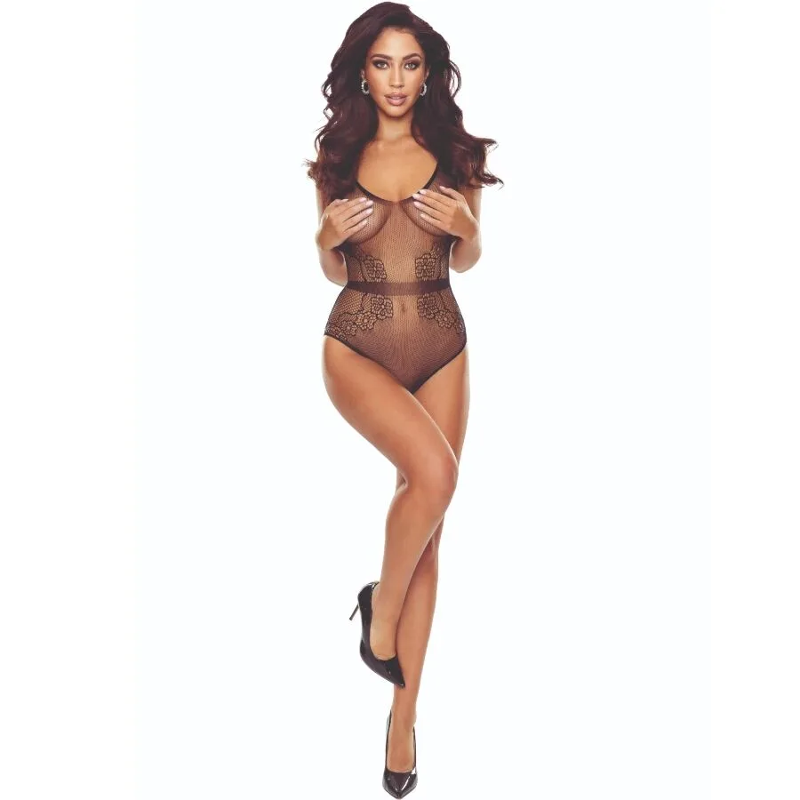 Passion BS115 Black Grid Bodystocking