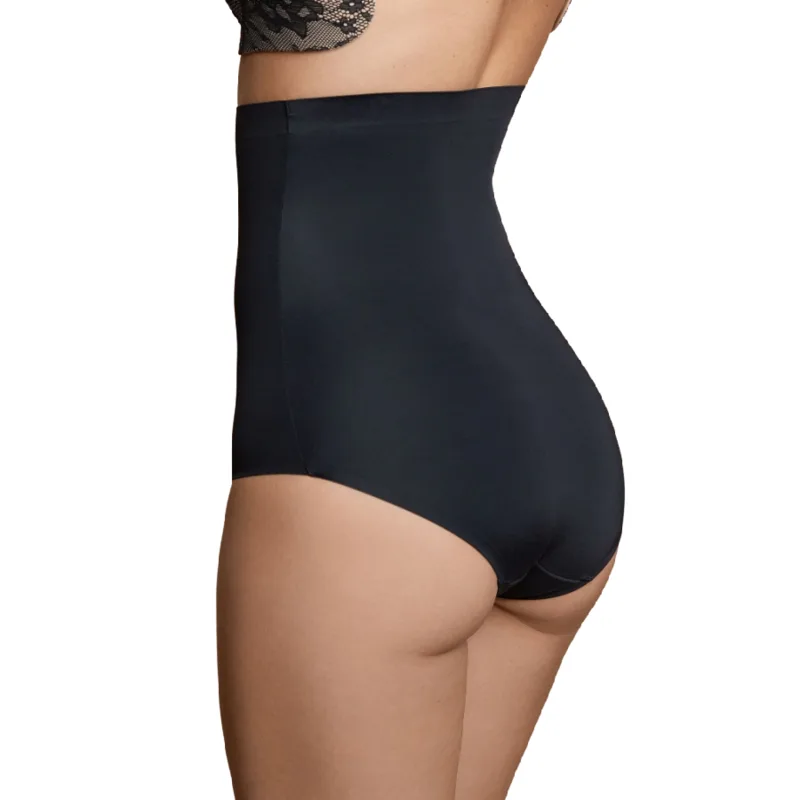 Bye-Bra Seamless Girdle-Style High-Waist Brief Panty – Black, Size XL