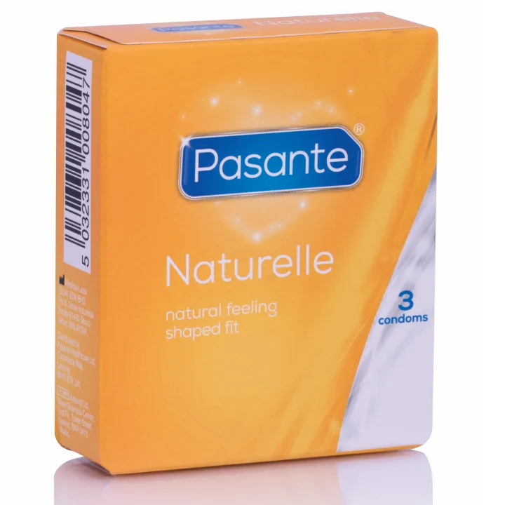 Pasante Naturelle Condoms – Natural Feel Latex Condoms, 3 Pack
