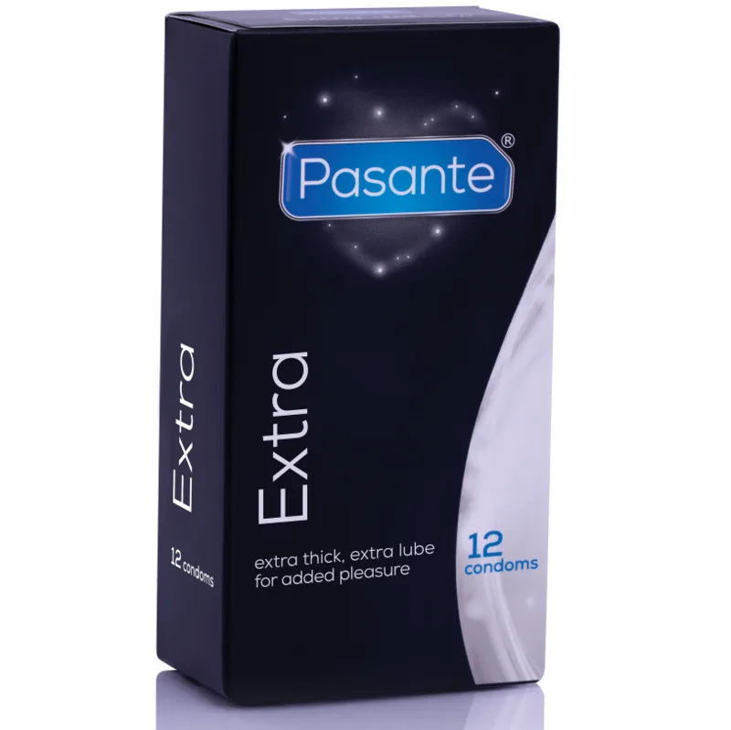 Pasante Extra – Extra Thick Condoms with Additional Lubrication | 12 Units