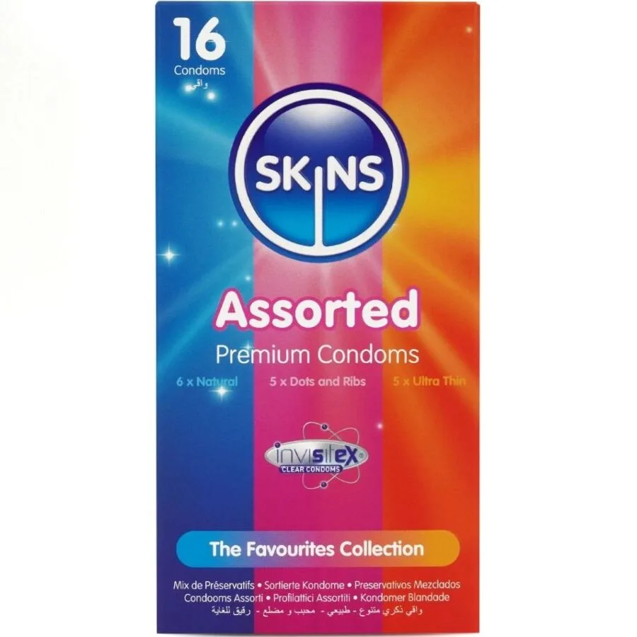 Skins Assorted Premium Condoms – Variety Pack of 16