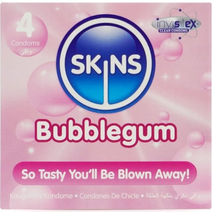 Skins Bubblegum Premium Flavoured Condoms – Pack of 4
