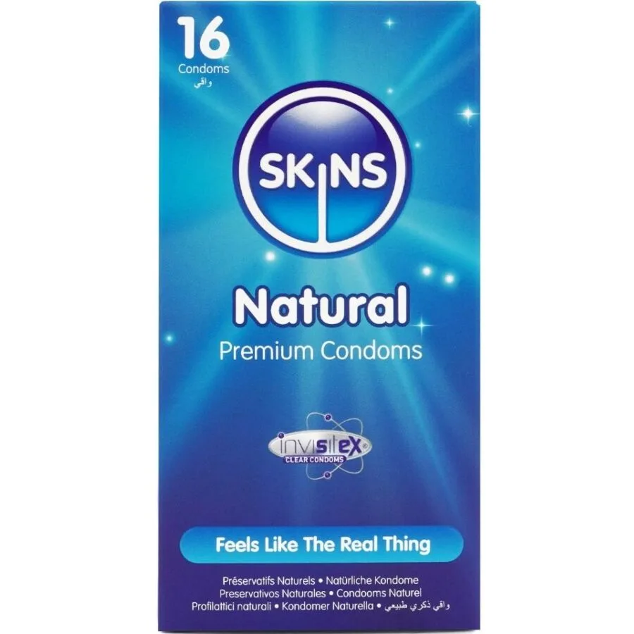 Skins Natural Premium Latex Condoms – Pack of 16