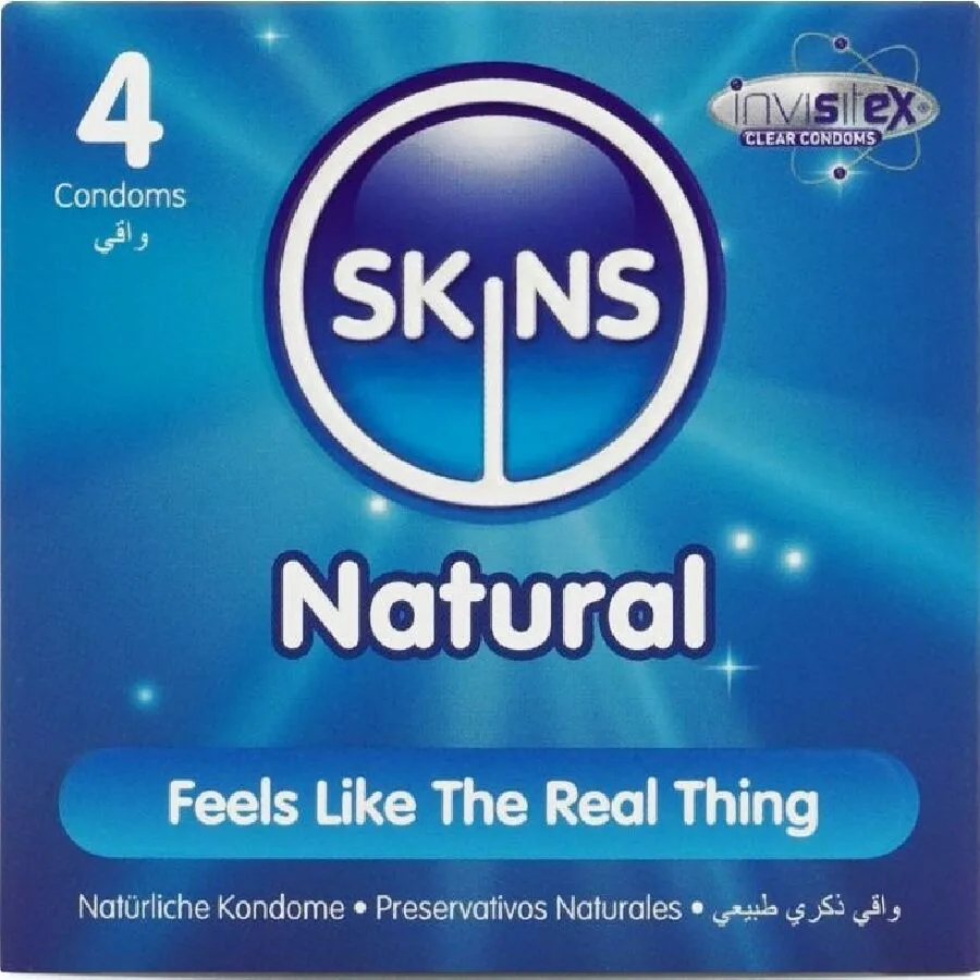 Skins Natural Premium Latex Condoms – Pack of 4
