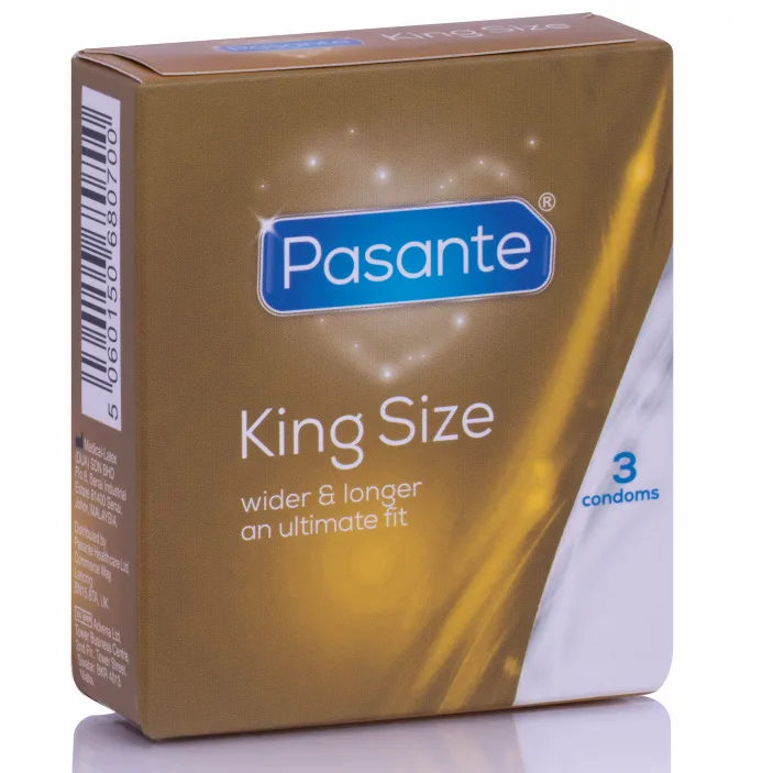 Pasante King Size Condoms – Extra Width & Length for Enhanced Comfort | 3 Pack