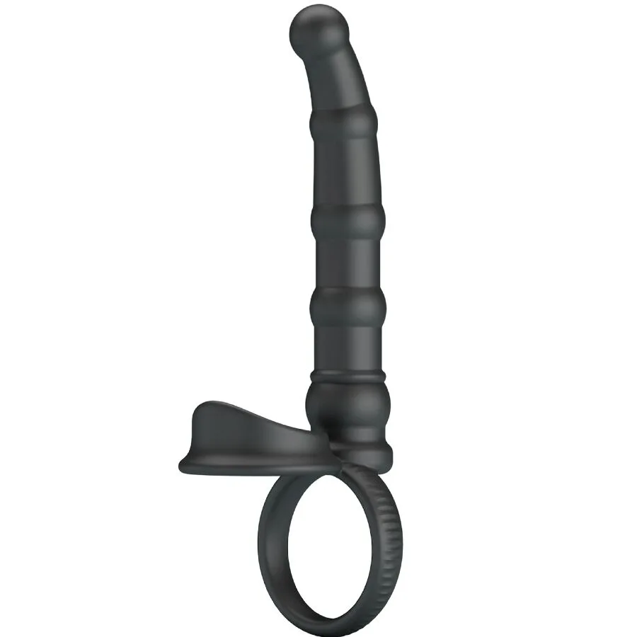 Pretty Love Tatum Vibrating Penis Ring with Anal Plug – 10 Vibration Modes | Black