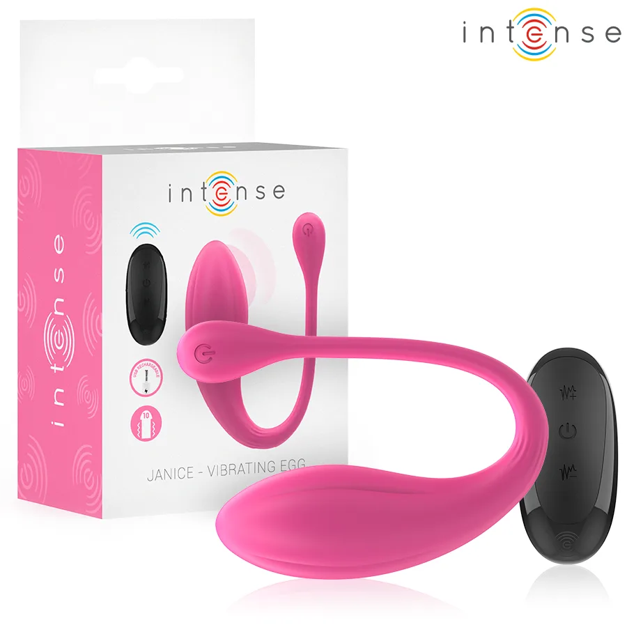 Intense Janice U-formad Vibrator med Dubbel Stimulering – 10 Vibrationsmodi, Fjärrkontroll, Rosa