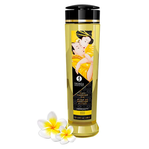 Shunga Serenity Erotic Massage Oil 240 ml – Ylang-Ylang & Monoi Sensual Body Oil