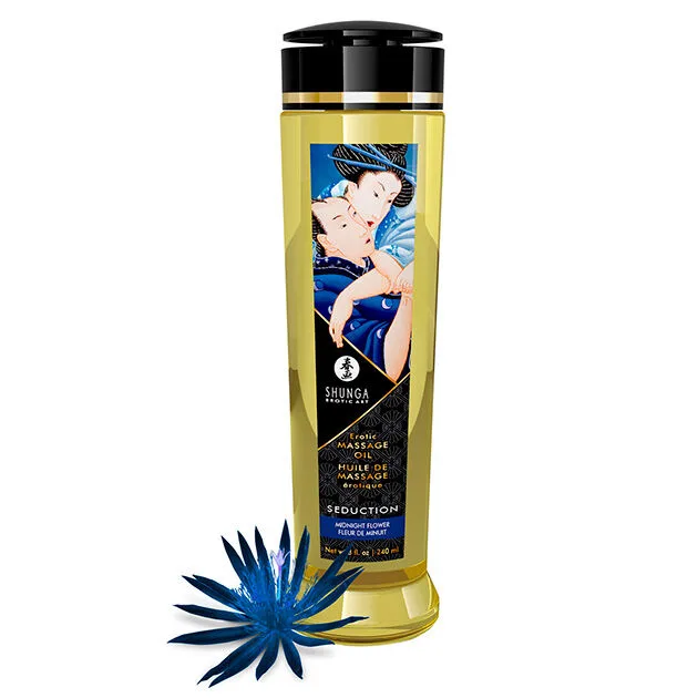 Shunga Seduction Erotic Massage Oil – Midnight Flowers Fragrance, 240 ml