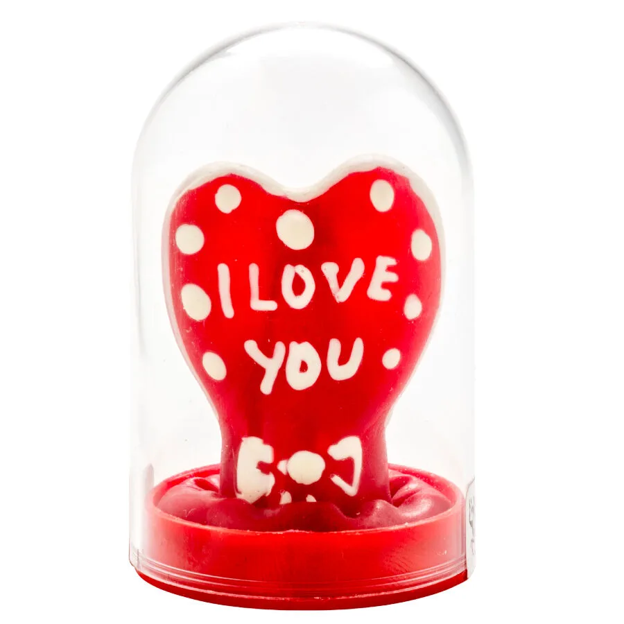 Condomerie - Handmålad Novelty Kondom Hjärta - I Love You Modell 1