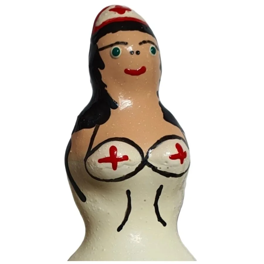 Condomerie - Handmålad Novelty Kondom Sjuksköterska Svart