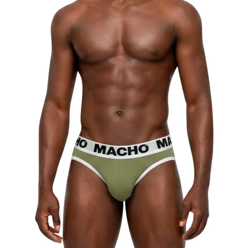 Macho - MCH013 Militärgrön Herrkalsonger med Anatomisk Stödpåse