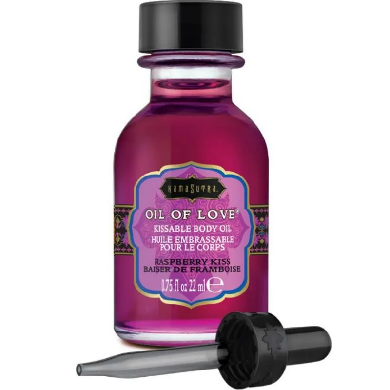 Kamasutra Oil of Love – Kyssbar Värmande Olja – Hallon – 22 ml