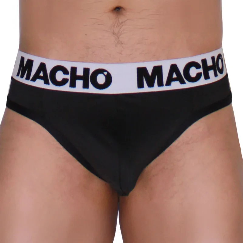 Macho MTG002 Anatomisk Stringtrosa för Män i Svart – Underkläder med Lycra & Elastan