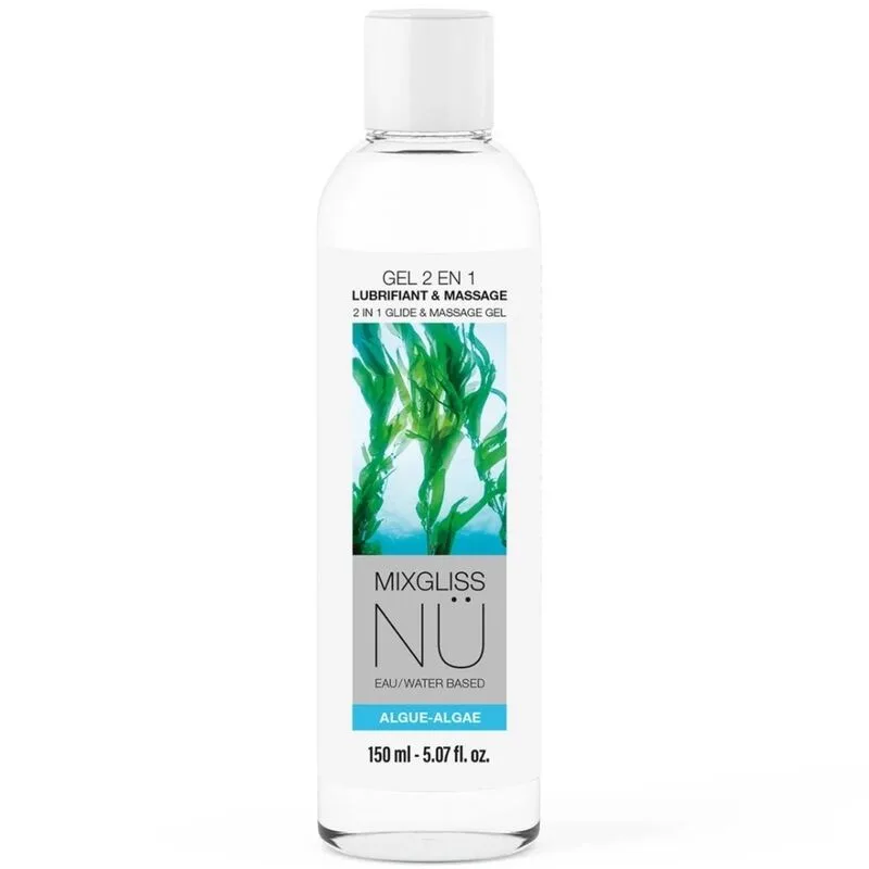 Mixgliss NÜ 2-i-1 Vattenbaserat Glidmedel & Nuru-Inspirerad Massagegel med Japanskt Sjögräsextrakt – 150 ml
