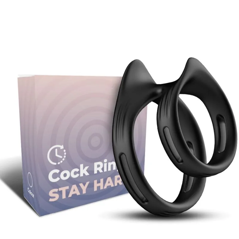 Armony Dualring Dubbelt Elastisk Penisring – Svart