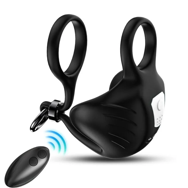 Armony - Manta Scrotum Stimulating Vibrating Penis Ring with Remote Control - Black