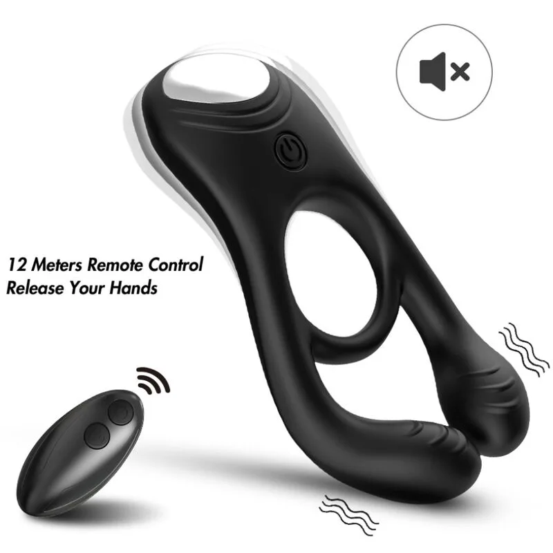 Armony Veyron Double Vibrating Penis Ring for Couples with Remote Control – Black