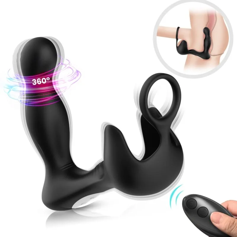 Armony Surround Vibrerande Anal- & Testikelstimulator med Penisring och Fjärrkontroll – Svart
