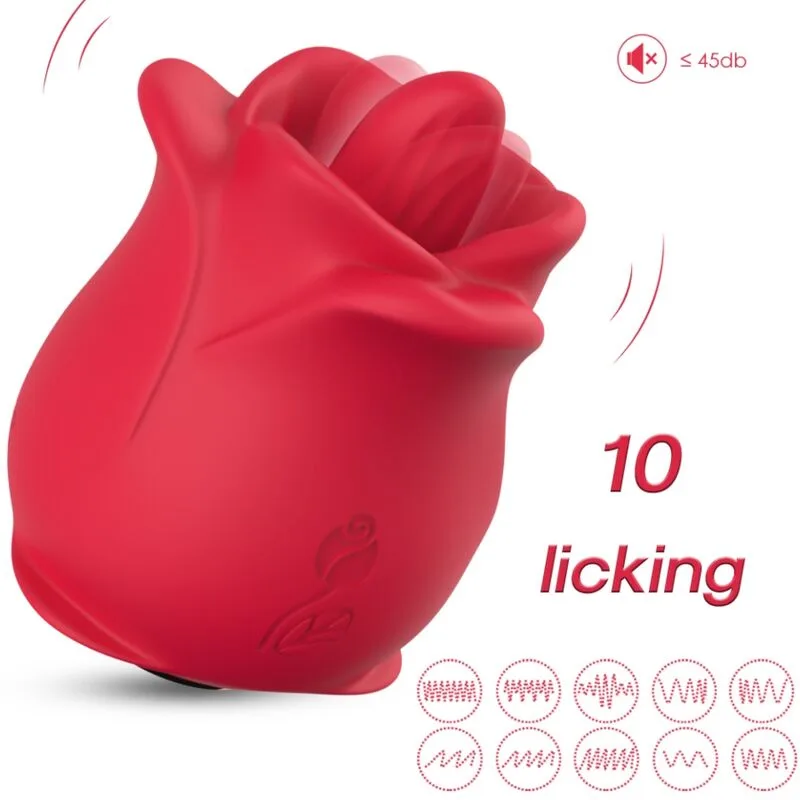 Armony - Rose Clitoral Licking & Vibration Stimulator | 10 Modes | Red