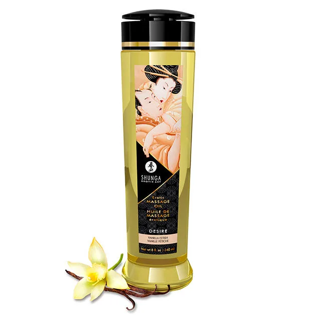 Shunga Desire Erotisk Massageolja 240 ml – Ylang-Ylang & Vanilj Sinnlig Kroppsolja