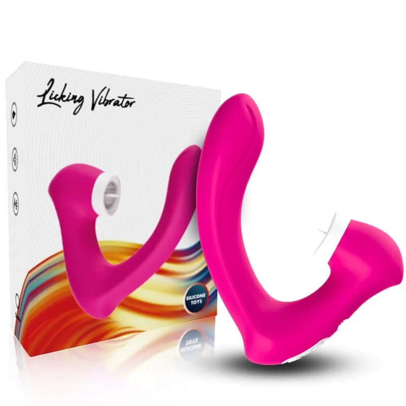 Armony Secretkiss Dual-Action Clitoral Licking & Vibrating Stimulator with Curved Design – Fuchsia