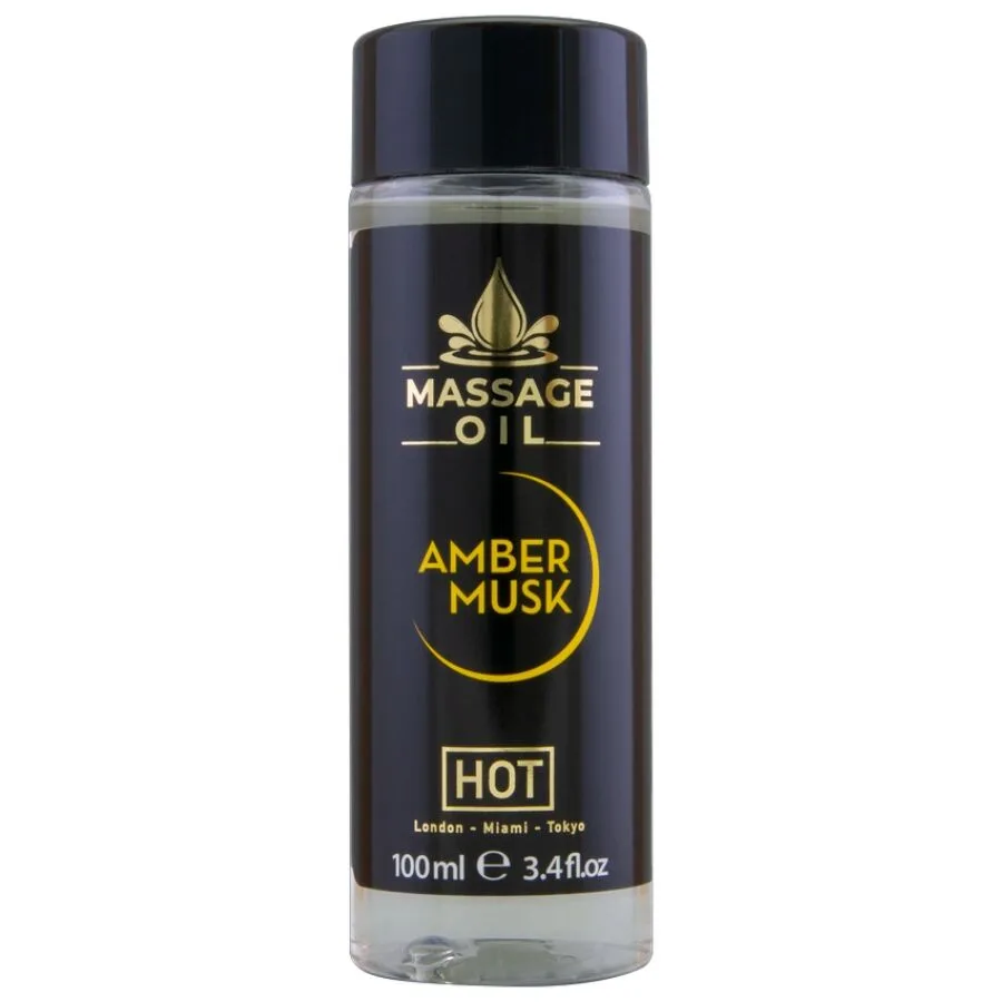 HOT Massageolja – Amber & Musk Sinnlig Kroppsolja 100 ml
