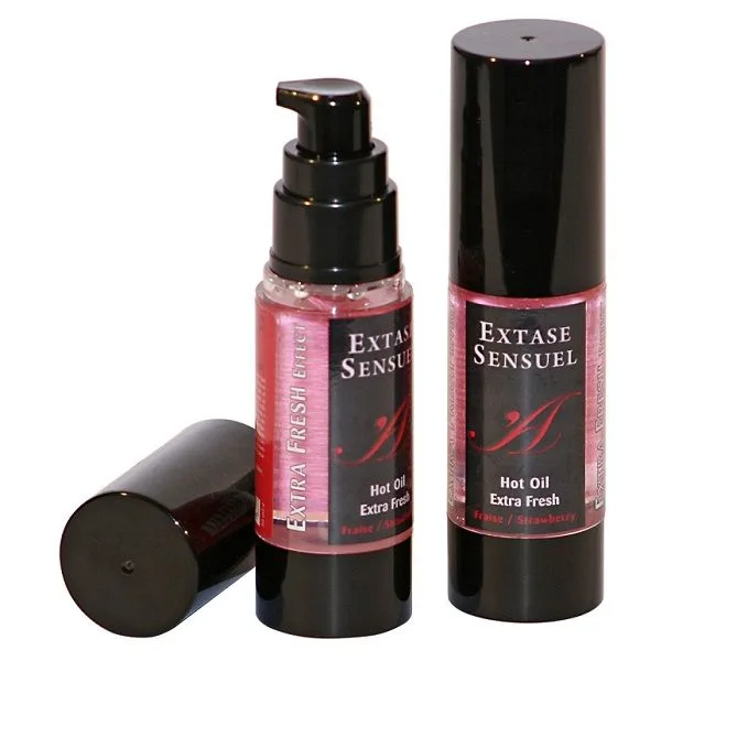 Extase Sensual - Jordgubbssensation Massageolja med Varm-Kall Effekt 30ml