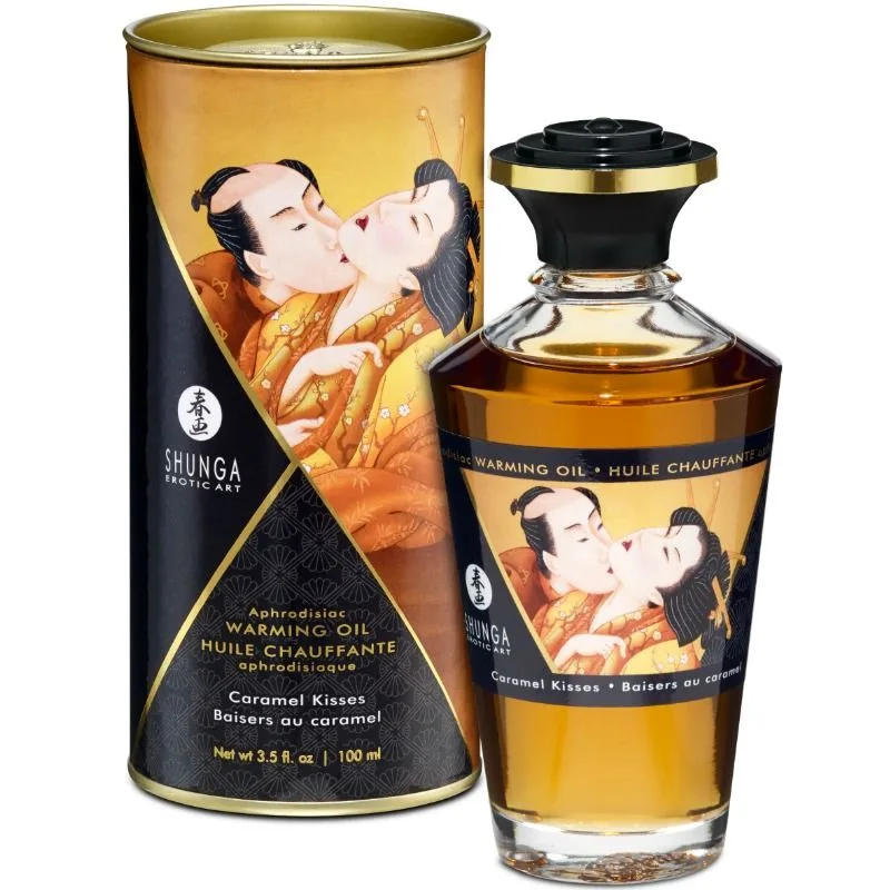 Shunga Sensual Massage Oil with Warming Effect – Caramel Flavour 100ml
