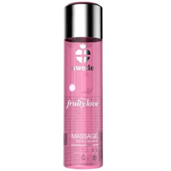Swede - Fruity Love Heat Effect Massage Oil, Strawberries & Champagne Fragrance, 60 ml