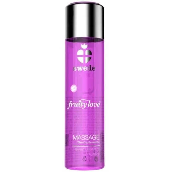 Swede - Fruity Love Warming Effect Massage Oil | Pink Raspberry & Rhubarb Scent | 60 ml