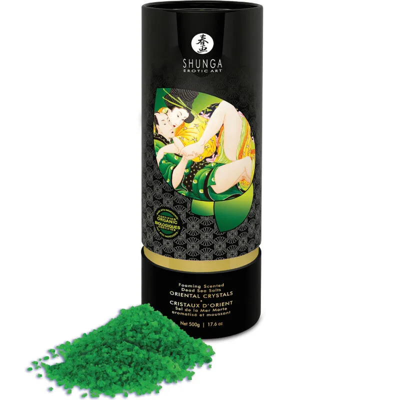 Shunga Lotus Flower Döda havets badsalter – Exotiska fruktaromatiska kristaller för avkopplande och sensuella bad