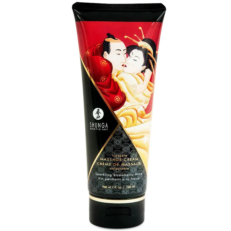Shunga Strawberry & Cava Sensuell Massagekräm 200ml