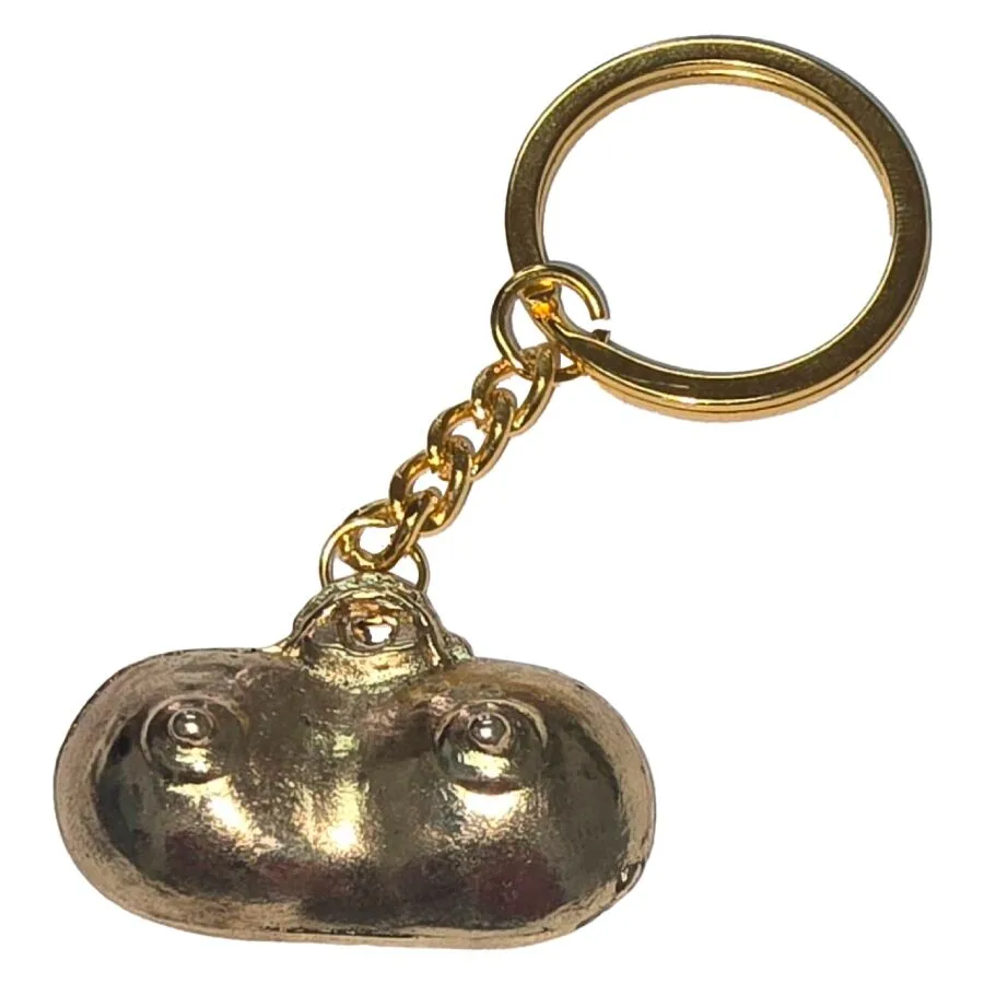 Diablo Picante - Gold Metal Breast-Shaped Keychain