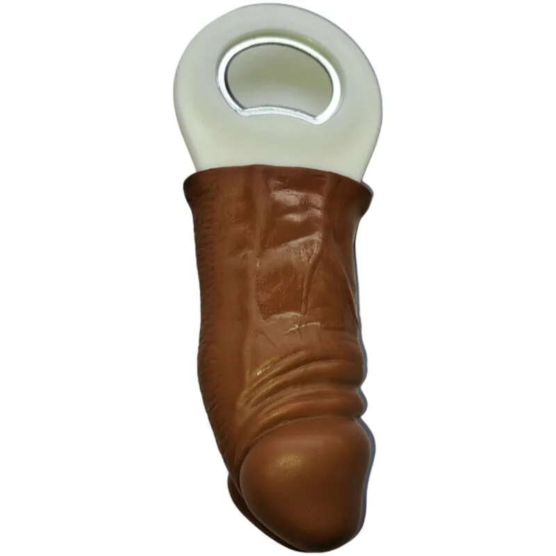Diablo Picante - Brown Rubber Penis-Shaped Novelty Bottle Opener