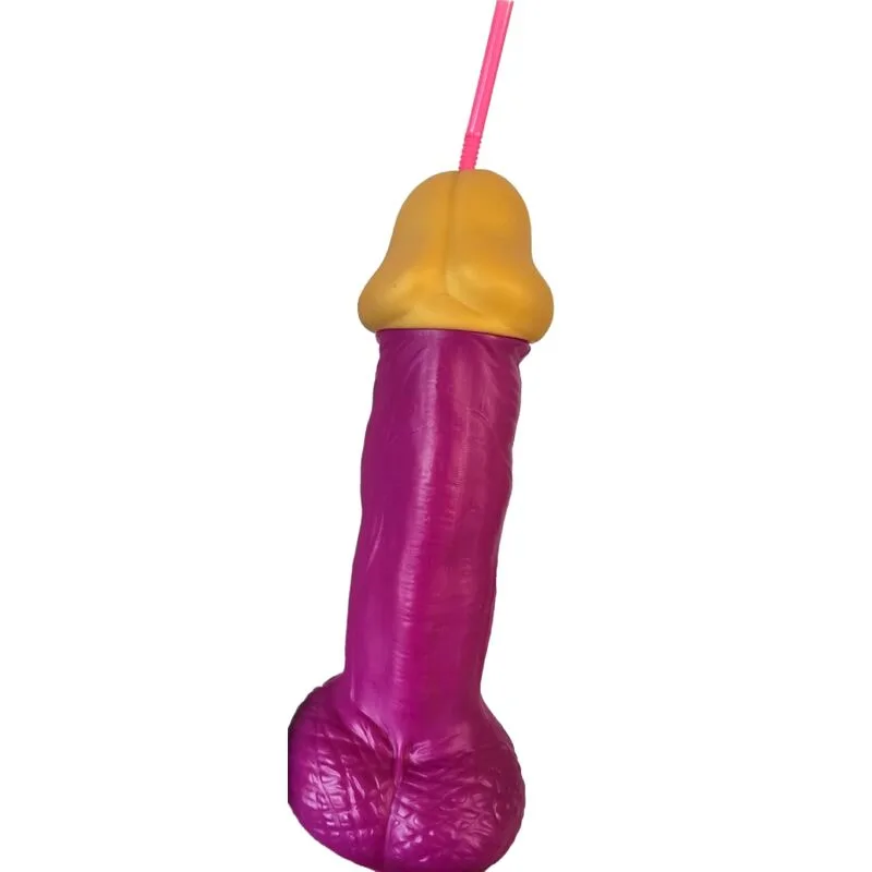 Diablo Picante - Fuchsia Penis-Shaped Novelty Party Glass