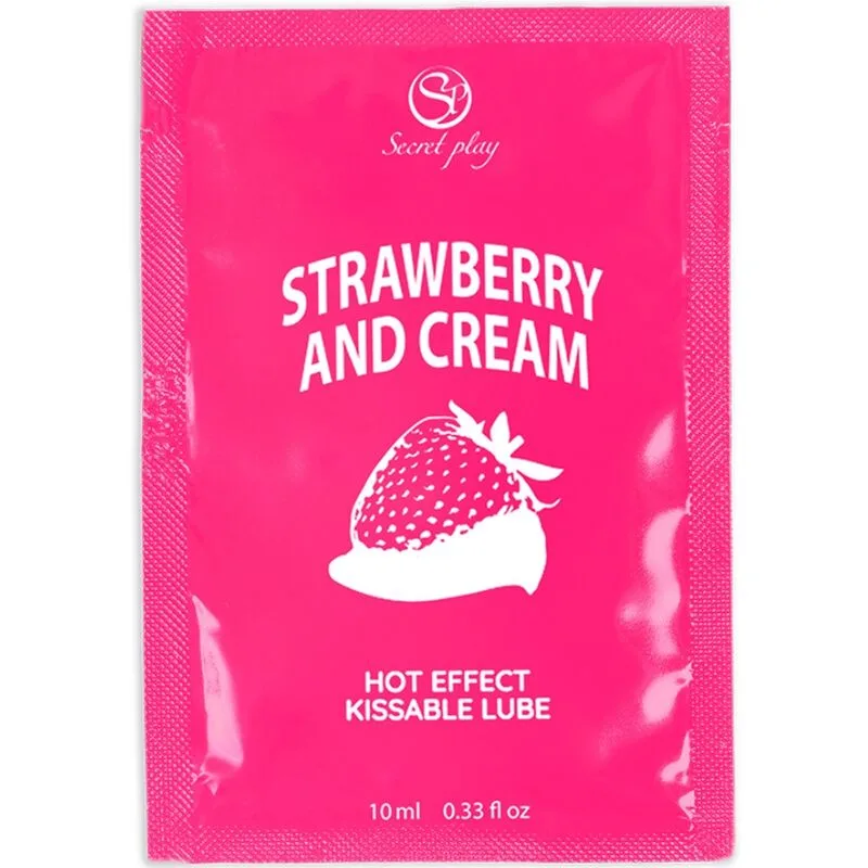 Secretplay Strawberries & Cream 2-in-1 Värmande Massageolja & Glidmedel Enkeldospåse 10ml