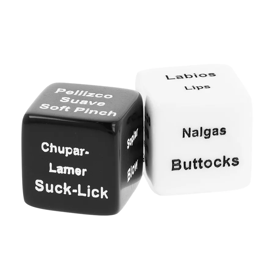 Black & Silver Parspel med Tärningar – Tvåspråkigt (Engelska/Spanska) Intimitetstärningsset