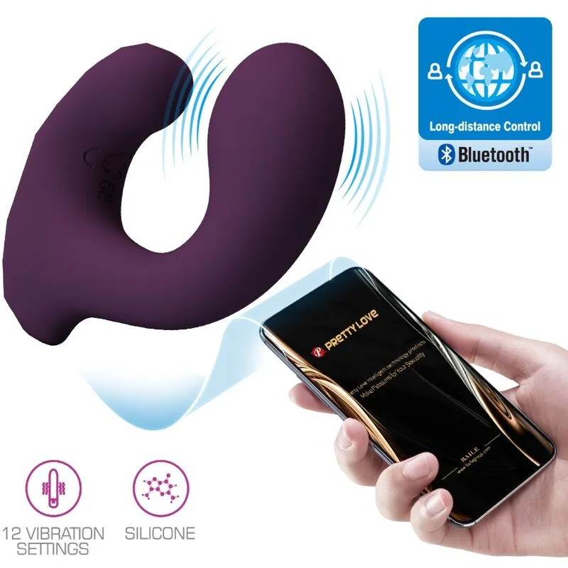 Pretty Love Billy App-Controlled Couples Vibrator with Dual Motors – Purple