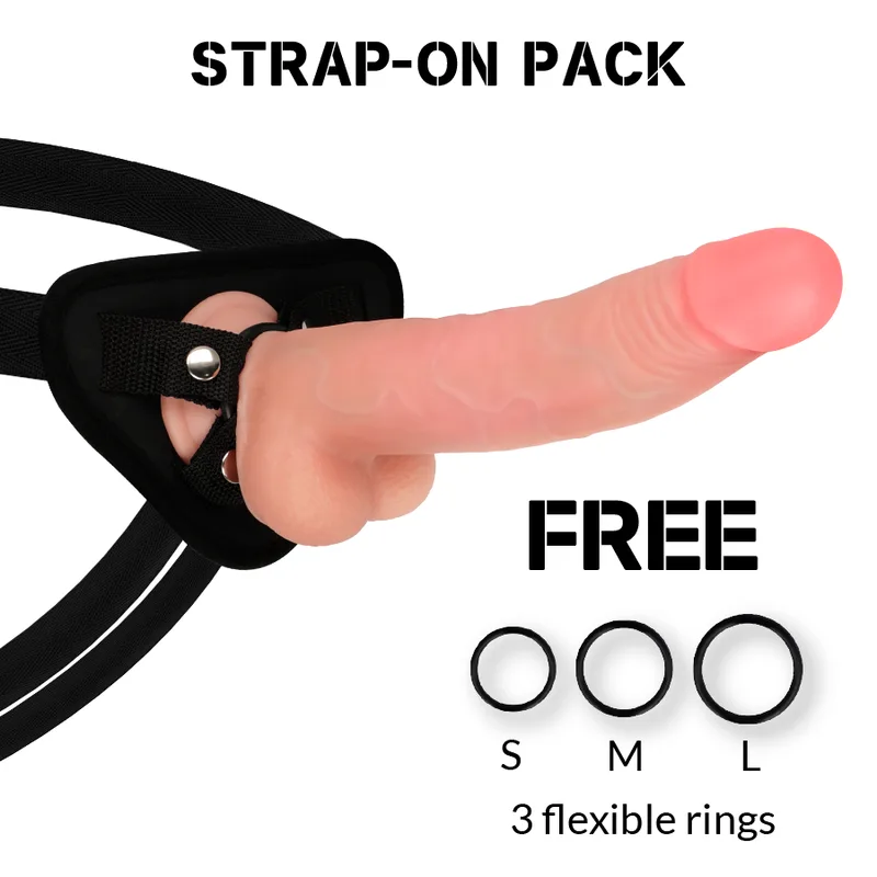 Rockarmy - Harness + Dual Density Leopard Dildo 23 CM - Diameter 4.77 CM