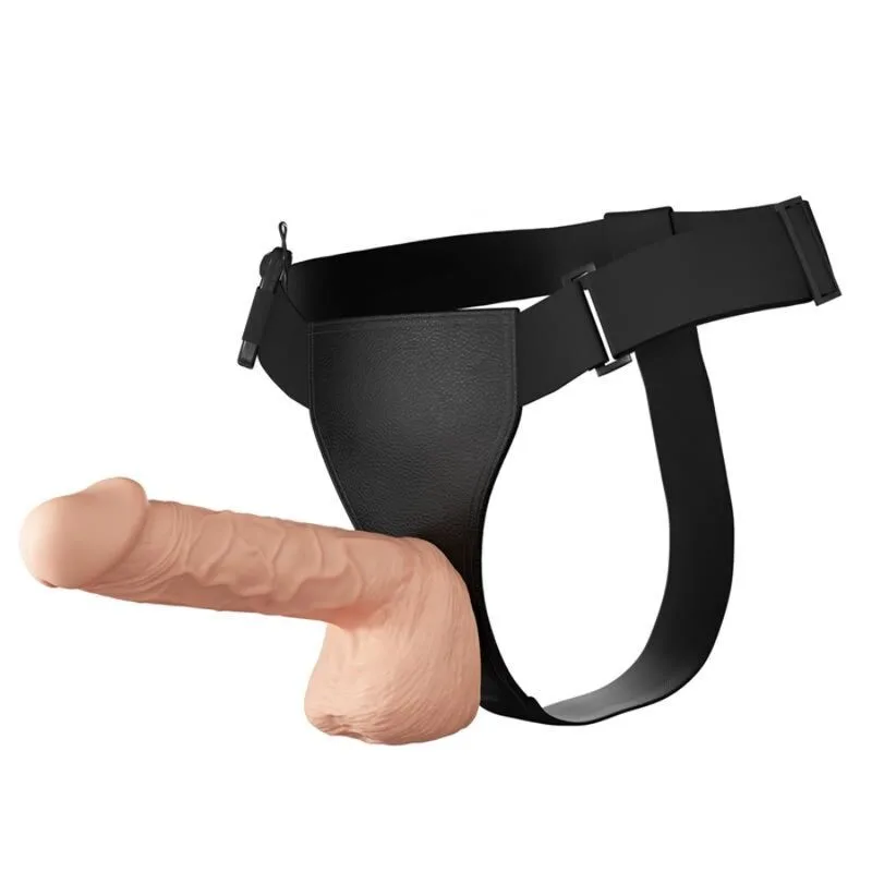 Baile Ultra Passionate Vibrating Strap-On Harness with Realistic Dildo 26 cm – Natural