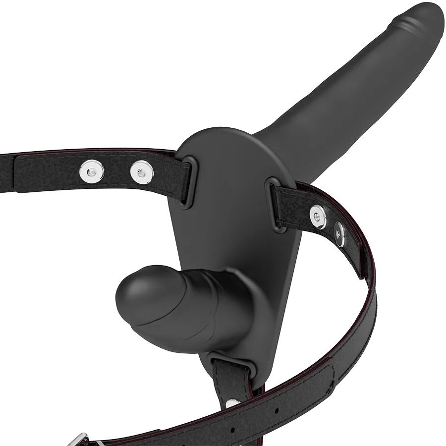 Fetish Submissive Series – Adjustable Double Penetration Strap-On Harness in Black