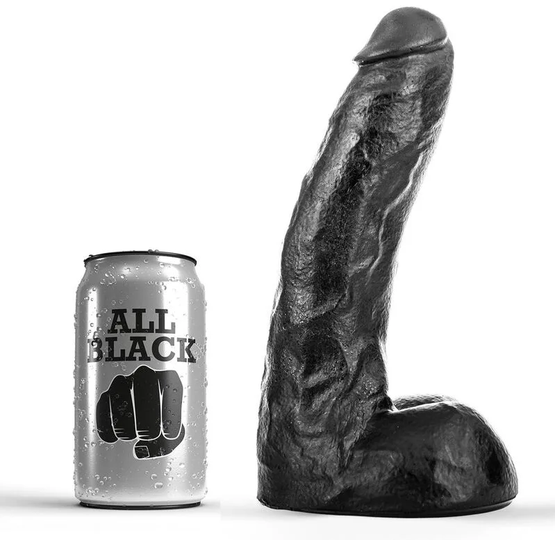 All Black – Realistisk Dong 22 cm | Flexibel PVC-dildo för vaginal & anal användning
