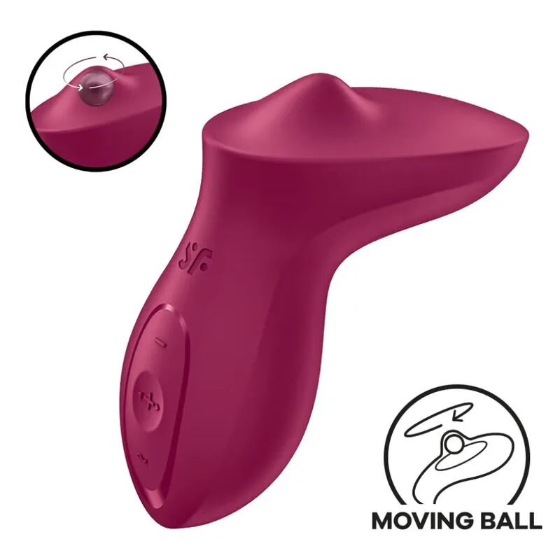 Satisfyer Exciterrr Lay-On Clitoral Vibrator with Rolling Ball Stimulation – Berry