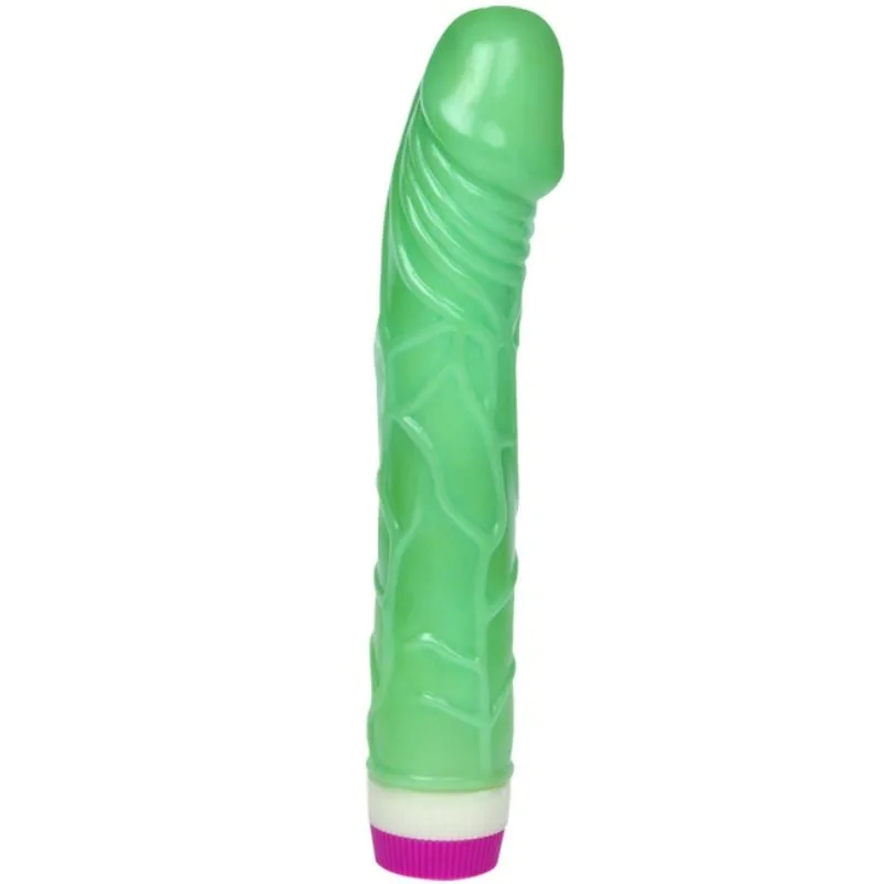 Baile Waves of Pleasure Realistisk Vibrerande Dildo 23 cm – Grön