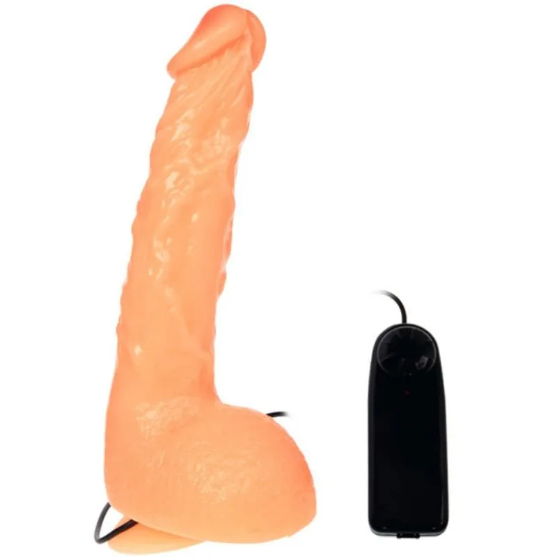 Baile Realistic Vibrating Dildo with Textured Shaft and Remote Control